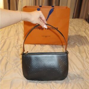 Authentic Louis Vuitton LV Fowler Navy Handbag Monogram Mat M55142